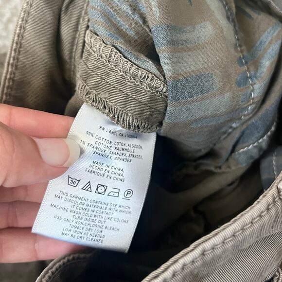 Anthropologie Relaxed Striped Chino Pants Velvet Army Green Boho Womens Size 30 - Picture 8 of 13